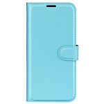 Samsung Galaxy S23 Ultra Handy Hülle - Litchi Leder Bookcover Series - blau