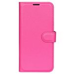 Samsung Galaxy S23 Ultra Handy Hülle - Litchi Leder Bookcover Series - rosa