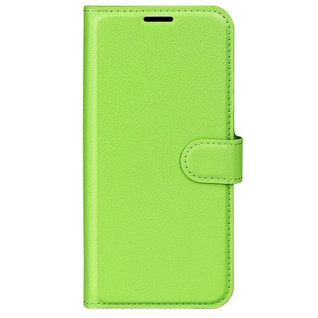 Samsung Galaxy S23+ Handy Hülle - Litchi Leder Bookcover Series - grün