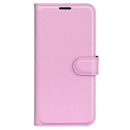 Samsung Galaxy S23+ Handy Hülle - Litchi Leder Bookcover Series - pink