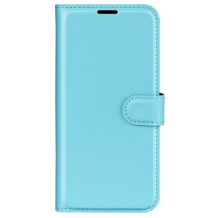 Samsung Galaxy S23+ Handy Hülle - Litchi Leder Bookcover Series - blau