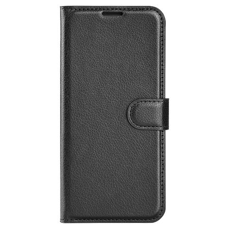 Samsung Galaxy S23 Handy Hülle - Litchi Leder Bookcover Series - schwarz