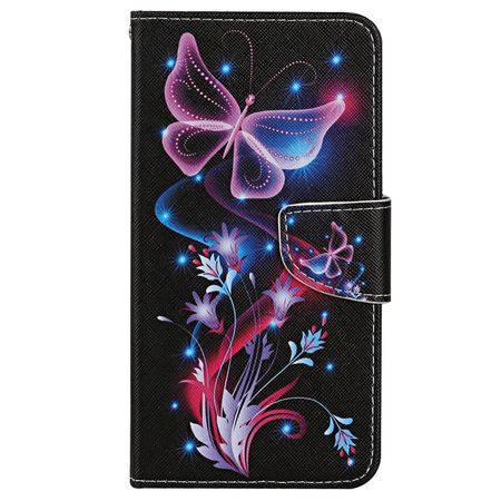 Samsung Galaxy S23+ Handy Hülle - Leder Bookcover Image Series - leuchtende Schmetterlinge