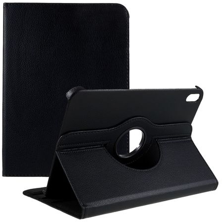 iPad 2022 (10. Gen) Hülle - 360° rotierbares Case aus Leder - schwarz