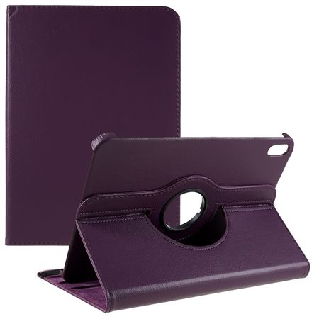 iPad 2022 (10. Gen) Hülle - 360° rotierbares Case aus Leder - purpur