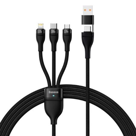 Baseus - USB-A oder USB-C auf Typ-C / Micro USB / Lightning - 6in1 Ladekabel (1.2 m) - 100W - Flash Series II - schwarz