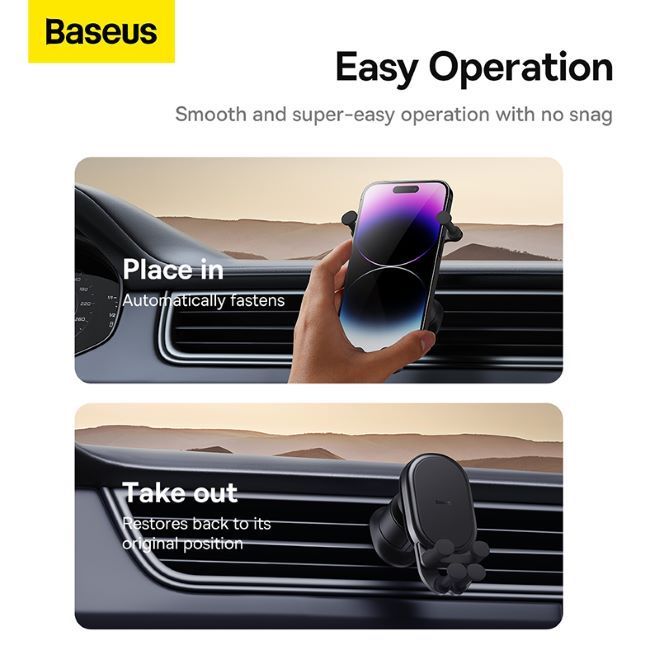 Baseus - Auto Halterung für Lüftungsgitter - Metal Age II Gravity Car Mount  Series - schwarz