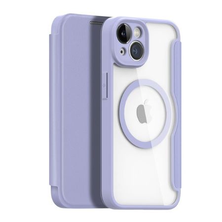 Dux Ducis - iPhone 14 Hülle - Leder Bookcover - MagSafe - Skin X Pro Series - purpur