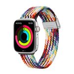 Dux Ducis - Apple Watch (49/45/44/42mm) Nylon Armband - Mixture II Series - Regenbogen