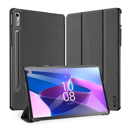 Dux Ducis - Lenovo Tab P11 Pro Gen 2 Hülle - Leder Smart Flip Case - Domo Series - schwarz