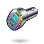 Joyroom - 4-fach KFZ Auto Ladegerät (70W) - 2x USB-A & 2x USB Typ-C Port - QC 3.0 & PD 3.0 - schwarz