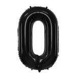 Zahlenballon 0 (80cm) - Folienballon für Geburtstage, Jubiläum oder Hochzeitstag - schwarz