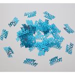 Happy Birthday Streudeko (15g) - Metallic Konfetti Streusel Tischdeko - Scatter Series - hellblau
