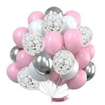 Luftballon Set (30 Stück) - Latex Ballons für festliche Anlässe - Decor Series - rosa/silber