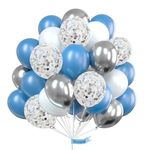 Luftballon Set (30 Stück) - Latex Ballons für festliche Anlässe - Decor Series - blau/silber