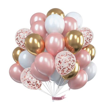 Luftballon Set (30 Stück) - Latex Ballons für festliche Anlässe - Decor Series - rosa/gold