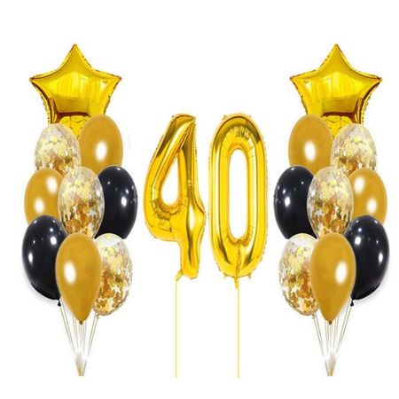 3er Set Folienballons Geburtstag – Happy Birthday, Geschenk & Sterne, Groß (bis 90 Cm)