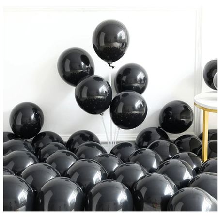 Luftballon Set (30 Stück) - Latex Ballons für festliche Anlässe - Basic Series - schwarz