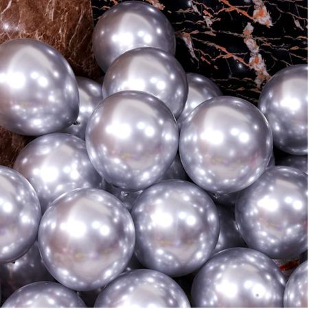 Luftballon Set Metallic (30 Stück) - Latex Ballons für festliche Anlässe - Glem Series - silber