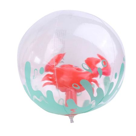 Aufblasbarer Wasserball (Ø 30cm) - Strandball aus PVC - Fancy Series - Krebs