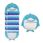 2in1 Kinder Schlafsack und Kuscheltier (160cm) - Kids Camping Series - Hai