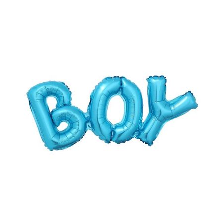 Folienballon BOY (60x30cm) - Luftballon für Baby Shower - Letters Series - blau