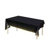 Tischdecke (274x137 cm) - Einweg Tischtuch für Partys - Partydekoration - Point Series - schwarz/gold