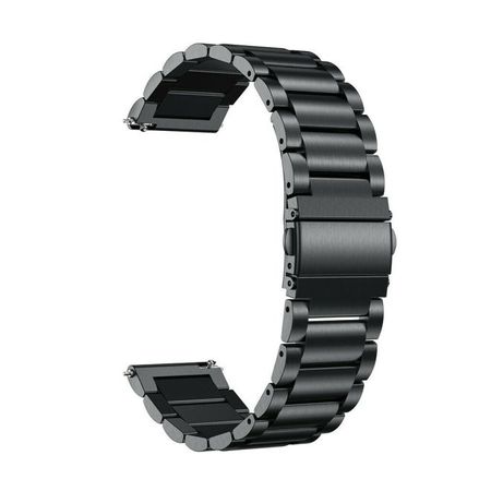 Smartwatch Edelstahl Ersatzarmband mit Quick Release (20mm) universell - Link Series - schwarz