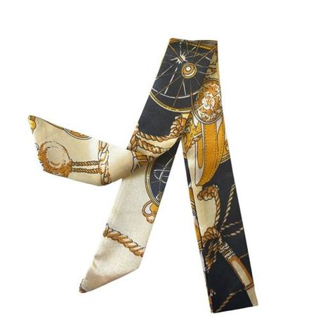 Seiden Bandana (60 cm) - Universal Satin Band - Haarband - Silk Series - schwarz/gold