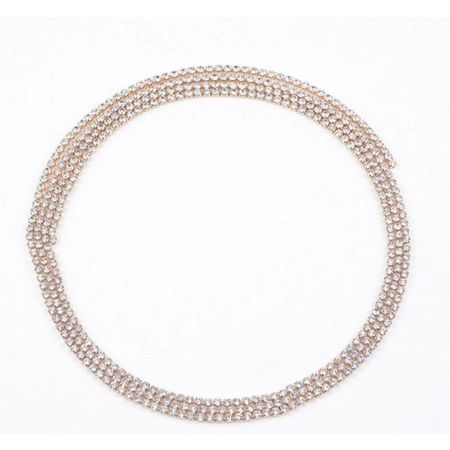 Halskette (120 cm) - Strass Körper Schmuck Accessoire - Layered Series - gold