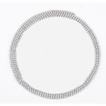 Halskette (120 cm) - Strass Körper Schmuck Accessoire - Layered Series - silber