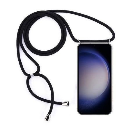 MU Style - Samsung Galaxy S23+ Handykette - Necklace TPU Umhänge Hülle - transparent/schwarz