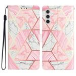 Samsung Galaxy A34 5G Handy Hülle - Leder Bookcover Image Series - pink Marble