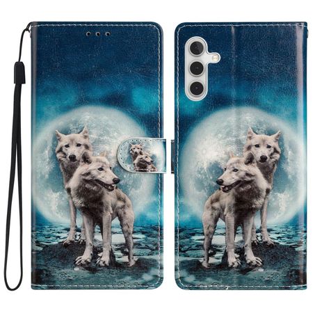 Samsung Galaxy A54 5G Handy Hülle - Leder Bookcover Image Series - zwei Wölfe