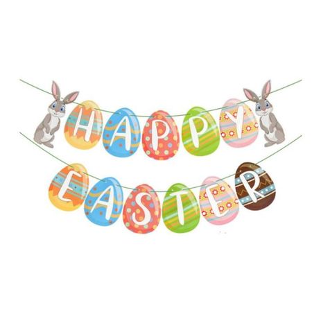 Oster Girlande "Happy Easter" - Osterdeko -  Pasqua Series - bunte Eier