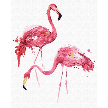 5D Diamant Malerei - Diamond Painting Leinwand - 50x40cm - Animal Series - Flamingo