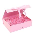 Magnetische Geschenkbox (26x19x8 cm) - faltbare Geschenkverpackung mit Schleife - LV-Box Series - rosa