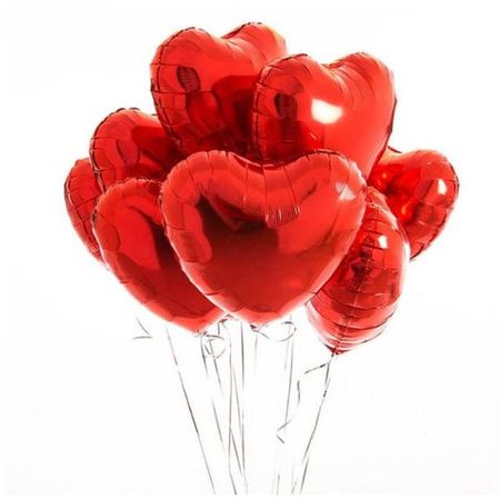 Luftballon Set Herz (8 Stück) - Folienballons - Lovely Series - rot