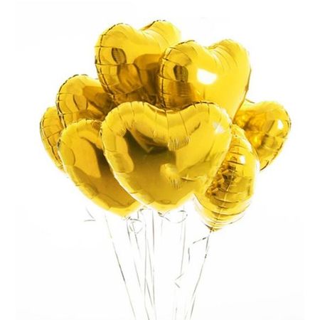 Luftballon Set Herz (8 Stück) - Folienballons - Lovely Series - gold
