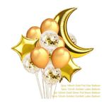 Eid Mubarak Luftballon Set (13-tlg.) - Bajram Partydekoration - Latex und Folien Ballons - Adam Series - gold