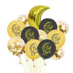 Eid Mubarak Luftballon Set (12-tlg.) - Bajram Partydekoration - Latex und Folien Ballons - Amira Series - Mond