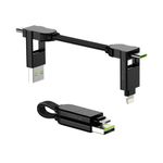 Rolling Square - inCharge X 100W Schlüsselanhängerkabel - USB / USB-C auf USB-C / Lightning / Micro USB Lade- & Datenkabel - schwarz