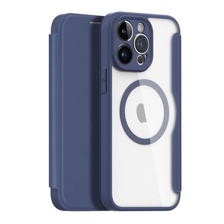 Dux Ducis - iPhone 14 Pro Max Hülle - Leder Bookcover - MagSafe - Skin X Pro Series - blau