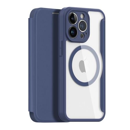 Dux Ducis - iPhone 13 Pro Hülle - Leder Bookcover - MagSafe - Skin X Pro Series - blau