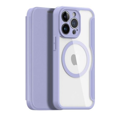 Dux Ducis - iPhone 13 Pro Hülle - Leder Bookcover - MagSafe - Skin X Pro Series - purpur