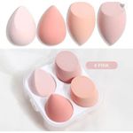 Maange - Foundation Sponge (4er-Set) - Beauty Blender - Make-Up Egg Schwamm - Kosmetikschwamm - rosa