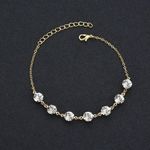 Fusskette - Fusskettchen mit 7 Diamanten - Sommer Accessoire - Taylor Series - gold