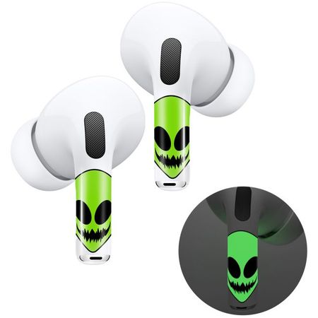 AirPods Pro (2nd Gen. / 1. Gen.) Skin - im Dunkeln leuchtender Aufkleber mit Applikator - Luminous Series - Alien