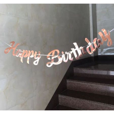 Geburtstags Girlande "Happy Birthday" - Geburtstags Partydekoration - Fenja Series - rosegold