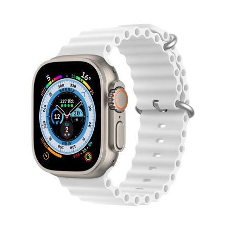 Dux Ducis - Apple Watch (41/40/38mm) Silikon Armband - OceanWave Series - weiss